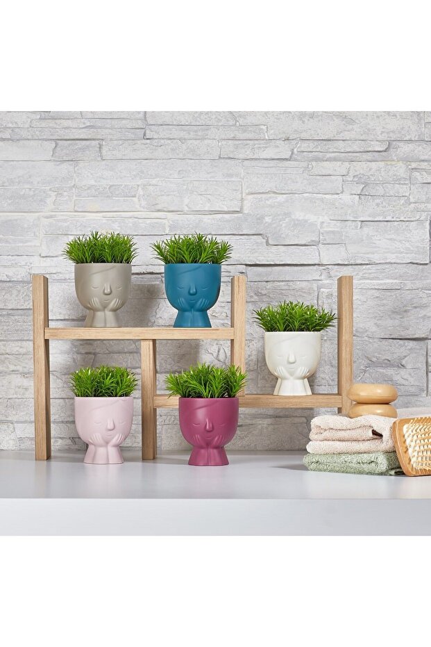Mini Kız Modeli Çiçekli Saksı (ASORTİ)(1/ADET) - 1