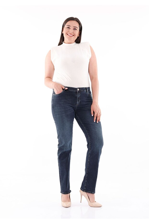 Maxi Size Plus Size Narrow leg Fit Navy Blue Jeans