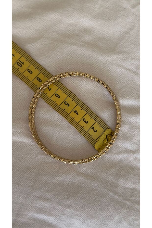 - İşlemeli 3'lü Model Çelik Ajda Bileklik (21 CM) - 2