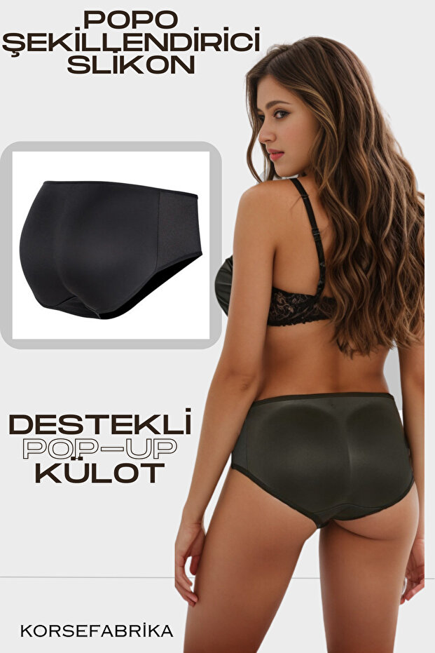 Silicone Butt Padded Recovery Lifting Pop-Up Panty Slip Corset