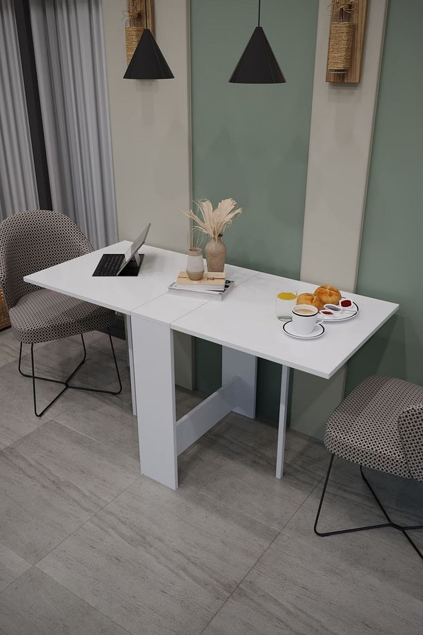 Katlanir Mutfak Masası Balkon Masası Pratik Katlanir Yer Kaplamayan Cok Amaclı Dolap Mutfak Mobilya - 3