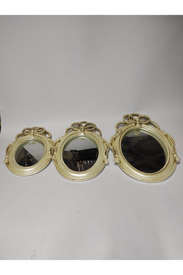 3 'lü Polyester Halatlı Model Sedef Ayna Seti - 5