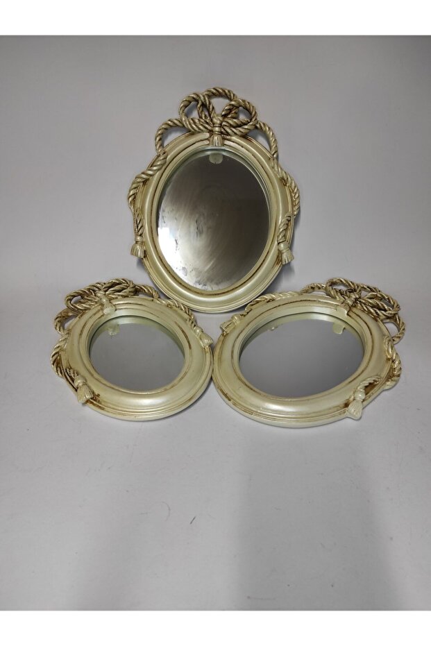 3 'lü Polyester Halatlı Model Sedef Ayna Seti - 3
