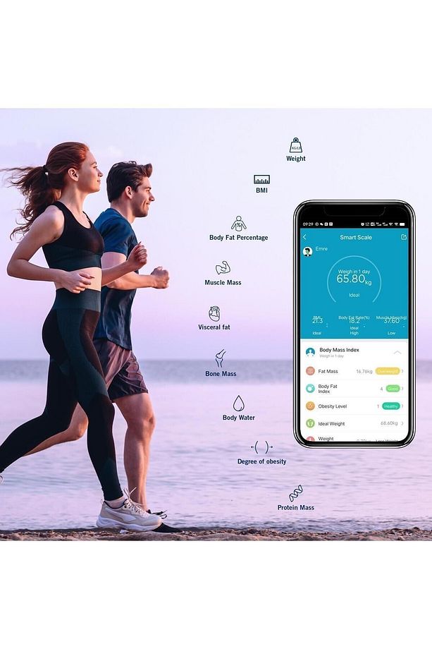 SW500 Body Master Smart Bluetooth Tartı Baskül Siyah - 6