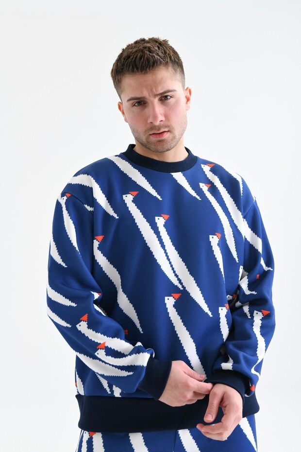 Pengu Baskı Swaetshirt - 1