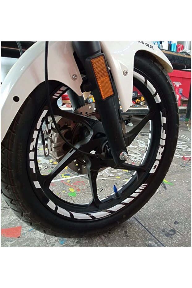 DRIFT REFLECTOR WHITE CUT RIM STRIP STICKER
