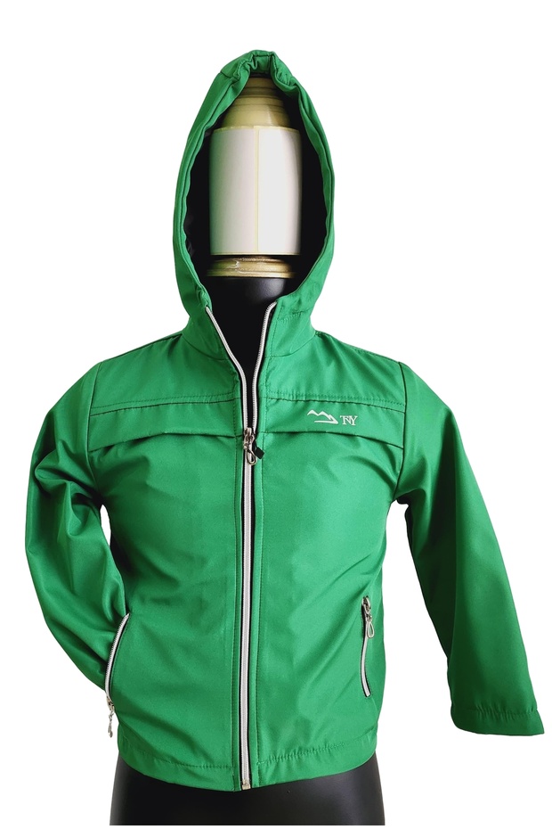 Unisex Bowing Fabric 100% Waterproof Hooded Lined Zippered Pocketed Kids' Raincoat