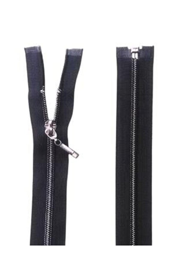 Abaya Zipper Black Metal Look Teeth 110 Cm