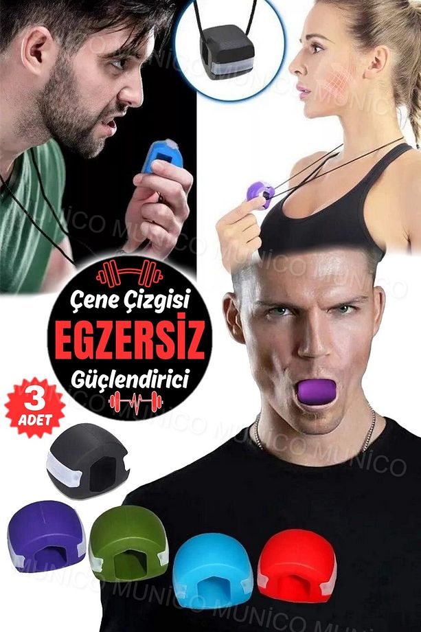 3 Adet Jawline Eğitmen Elmacık Kemiği Soğuk Çene Redüktör Boyun Çene Egzersiz Gerdanlık Eğitim Top - 3
