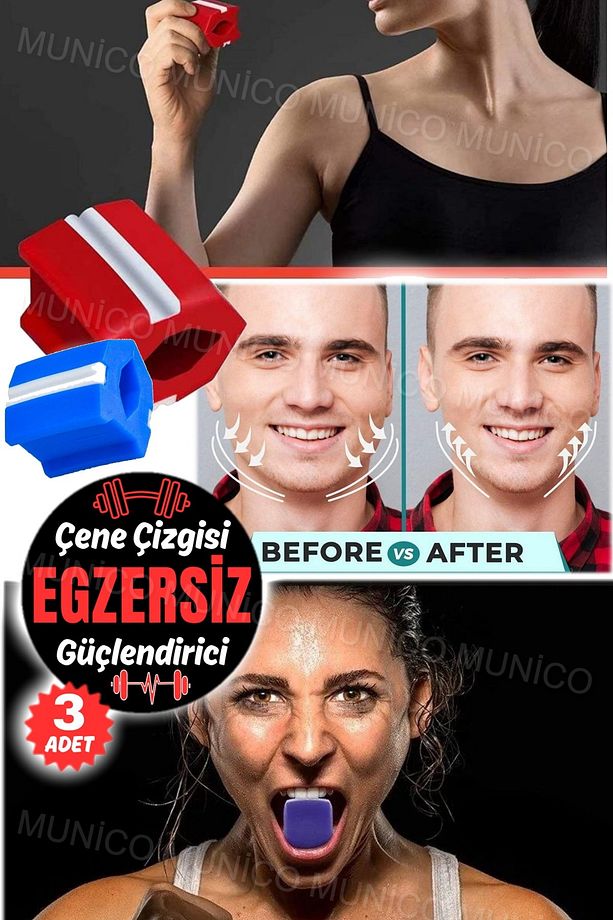 3 Adet Jawline Eğitmen Elmacık Kemiği Soğuk Çene Redüktör Boyun Çene Egzersiz Gerdanlık Eğitim Top - 4