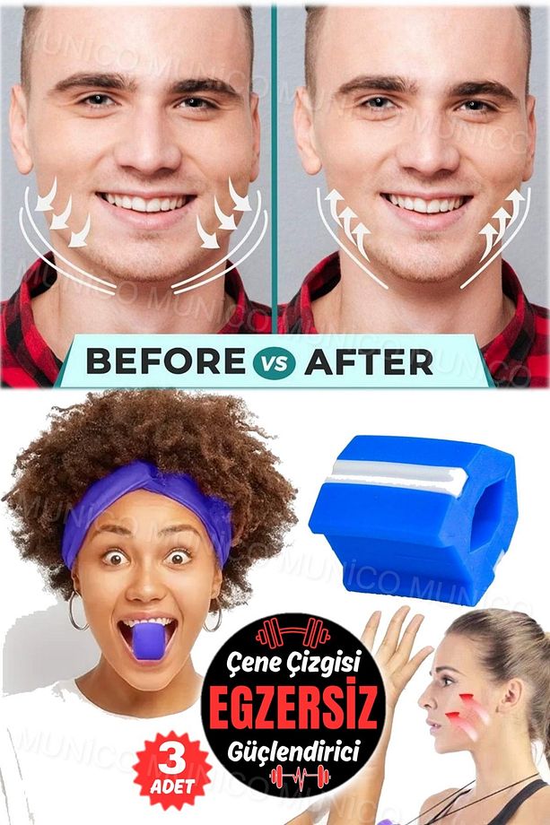 3 Adet Jawline Eğitmen Elmacık Kemiği Soğuk Çene Redüktör Boyun Çene Egzersiz Gerdanlık Eğitim Top - 7