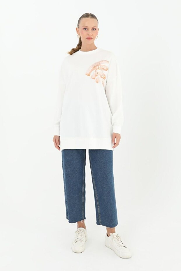 Baskılı Basic Sweat Tunik - 3