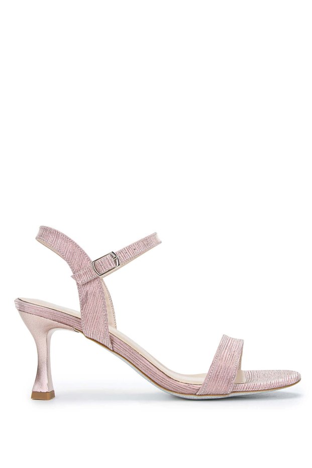 Women's Vegan Pink Heeled Sandals