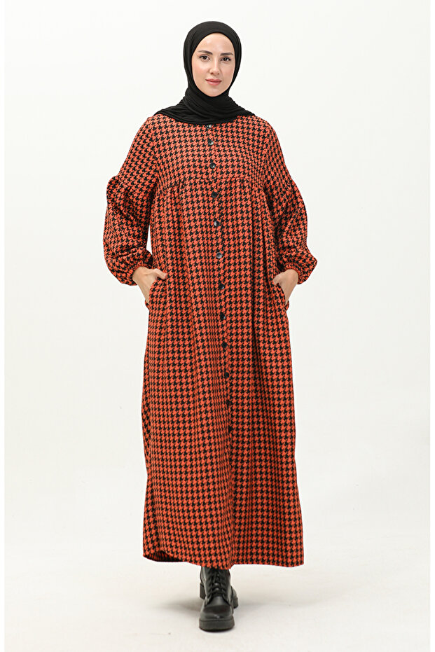 Houndstooth Pattern Ferace 23K8813-03 Yavruağzı