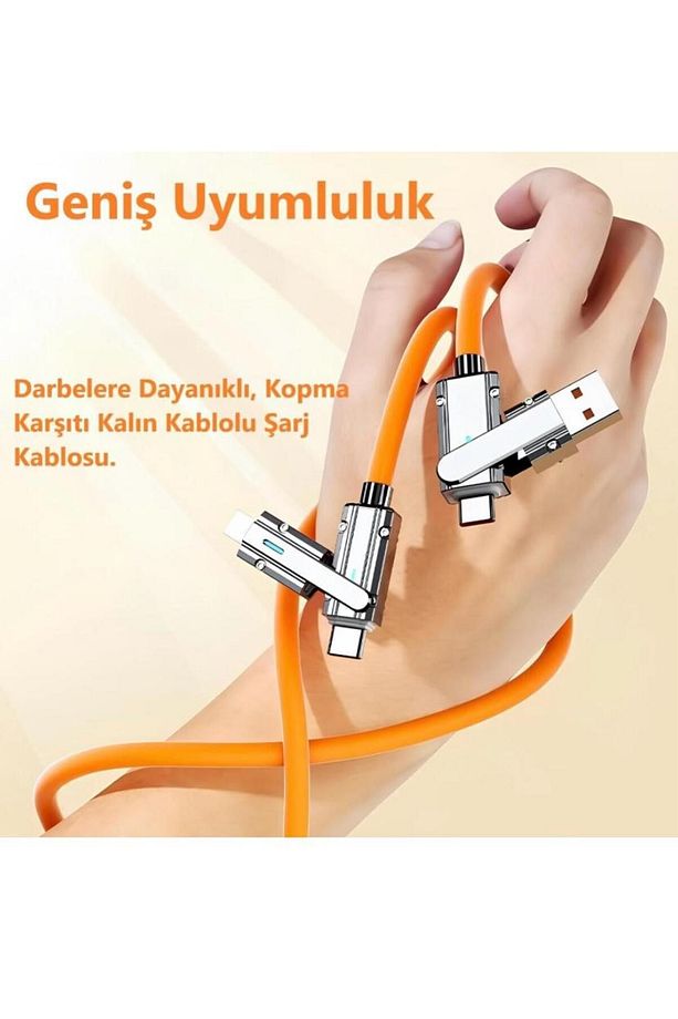 Type-C Type-C Type-C Lightning Usb Type-C Usb Lightning 100w 6A Turbo Hızlı Şarj Ve Data Kablosu - 3