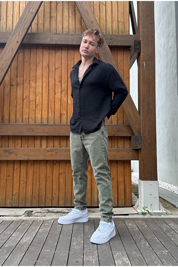 Dokulu oversize gömlek - 3