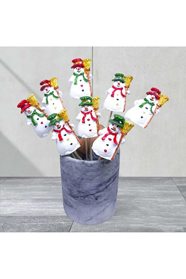 Christmas Snowman Flower Pot Decoration & Terrarium Object 5 Pieces