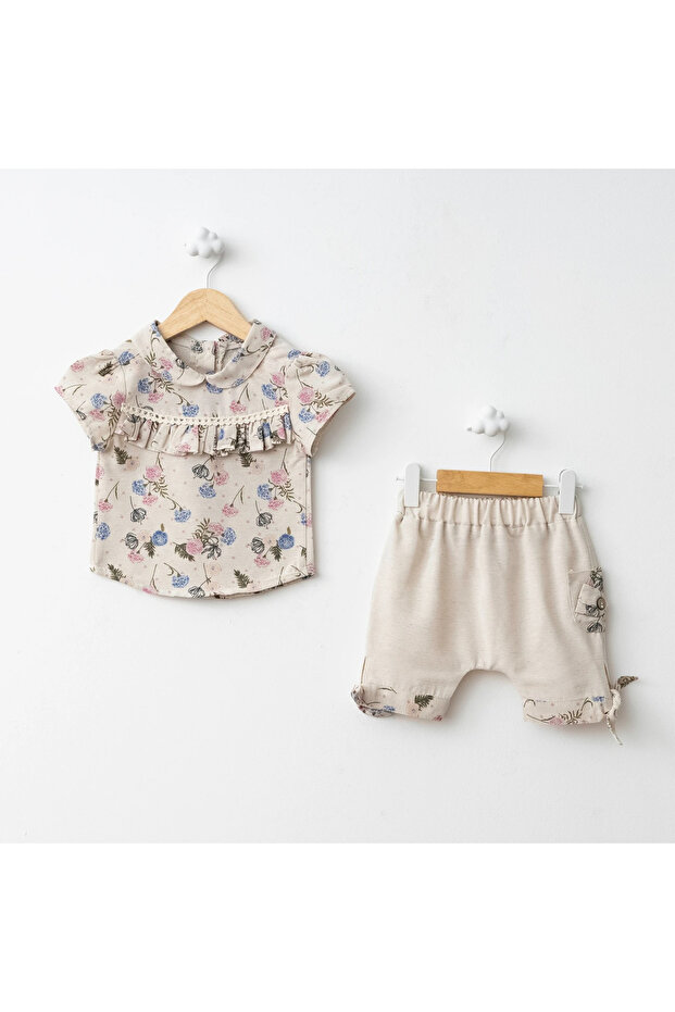 Rose Print Shirt with Shorts