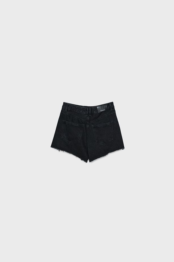 D75 Distressed denim şort - 6