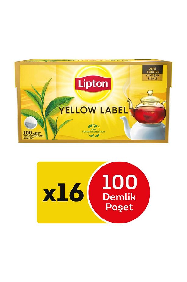 Yellow Label Demlik Poşet Çay 100lüx16 Adet - 1