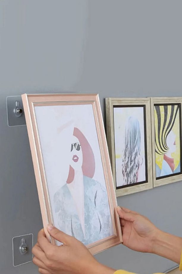 4 Adet Yapışkanlı Duvar Kancası Vidalı, Duvar Askısı - Duvar, Kapı Arkası, Mutfak Ve Banyo Kancaları - 4