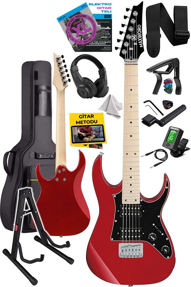 De-150rd-st Maple Klavye Hh Manyetik Yüksek Kaliteli Elektro Gitar Seti - 3