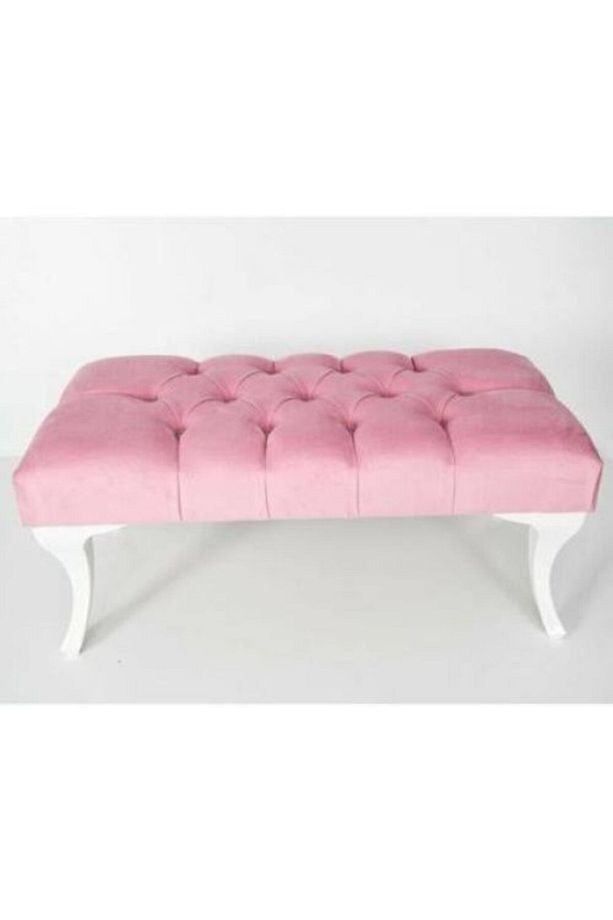 Puf Ayak Ucu Kapitoneli Kapı Önü Antre Bench Puf Pudra - 2