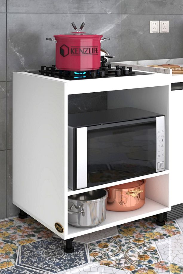 Ocak Dolabı Gülpembe Byz 85*70*60 Xlarge Hazır Mutfak Ankastre Gömme Ocak Için - 1