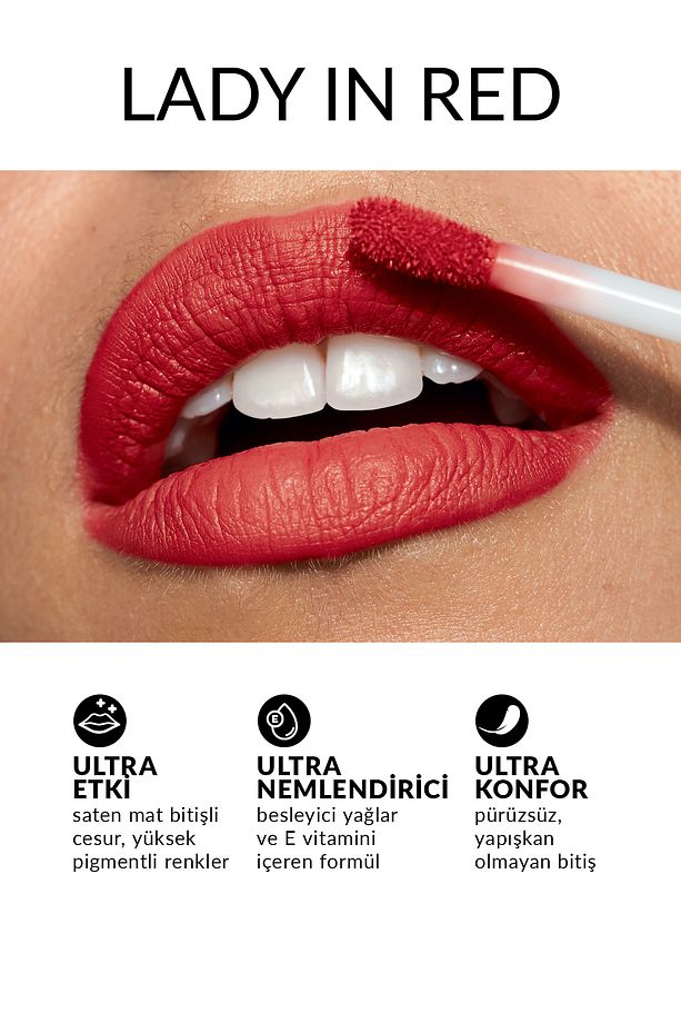 Ultra Colour Ultra Likit Mat Ruj 7 Ml. Lady In Red - 2