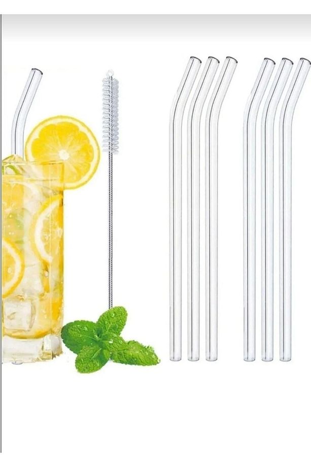 6 1 Lı Şeffaf Eğimli Cam Pipet - 1