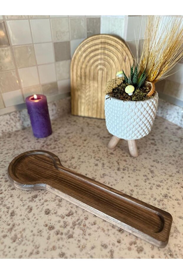 Lux Natural Wooden Spoon Holder 10*32 cm