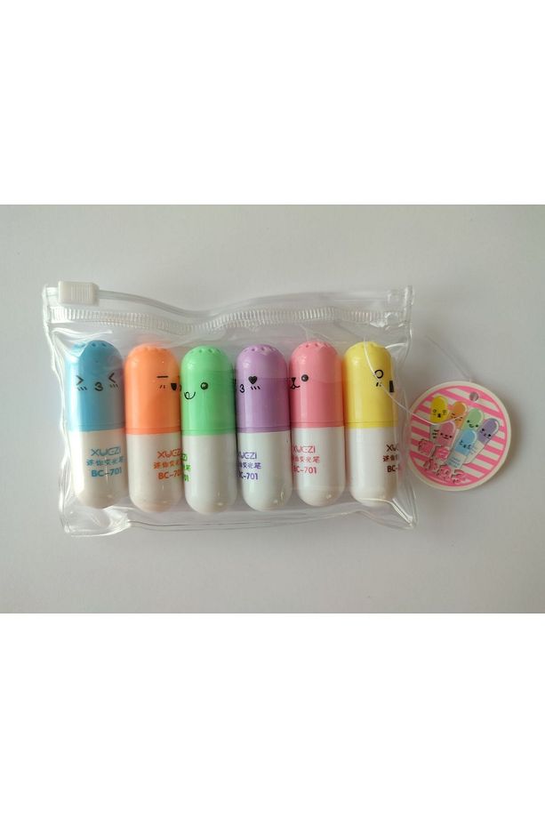 Mini Kapsül 6Lı Fosforlu Kalem - 4