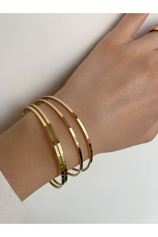 سوار رباعي بدون نمط عادي من الفولاذ Ajda Model - 1