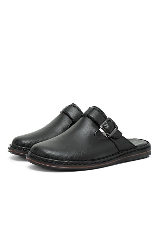 Mistra Genuine Leather Men's Slippers, Genuine Leather Slippers, Orthopedic Sole Slippers, Light Leather Slippers
