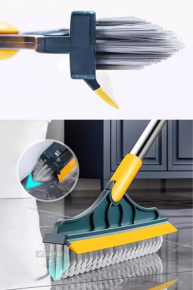 Magic Mop Bathroom Cleaning Brush - Tile Washing Brush with Movable Head and Retractable Handle