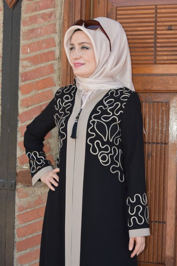 رابيا أسود مطرز منعش - 8