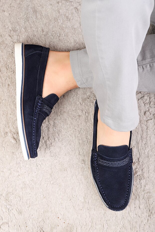 Férfi alkalmi naplopó - valódi bőr és velúr, Trapani modell - 7