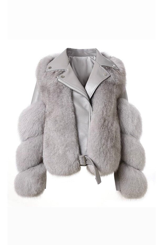 Kürklü Deri Ceket - 1