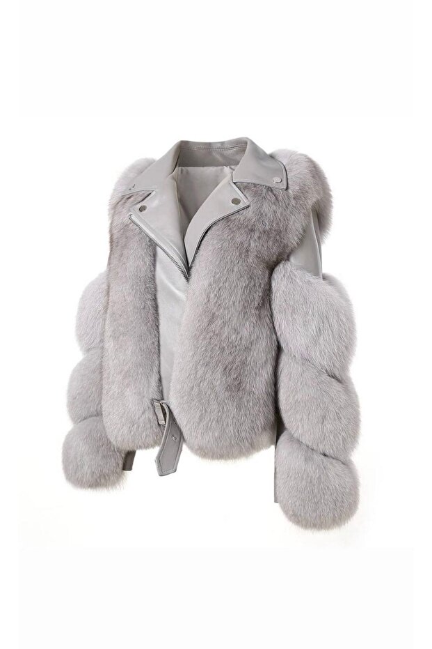 Kürklü Deri Ceket - 2