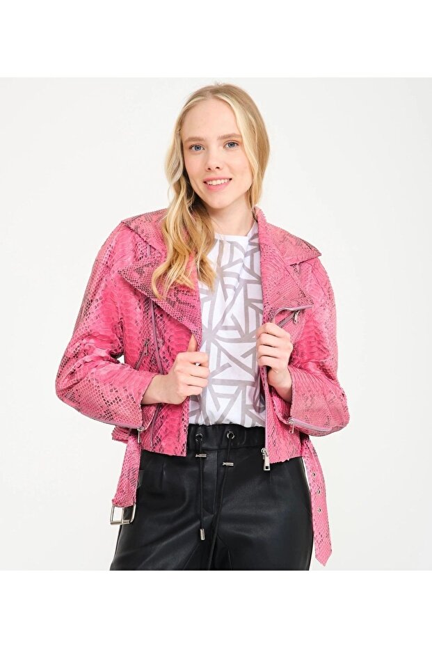 Pembe Deri Ceket - 1