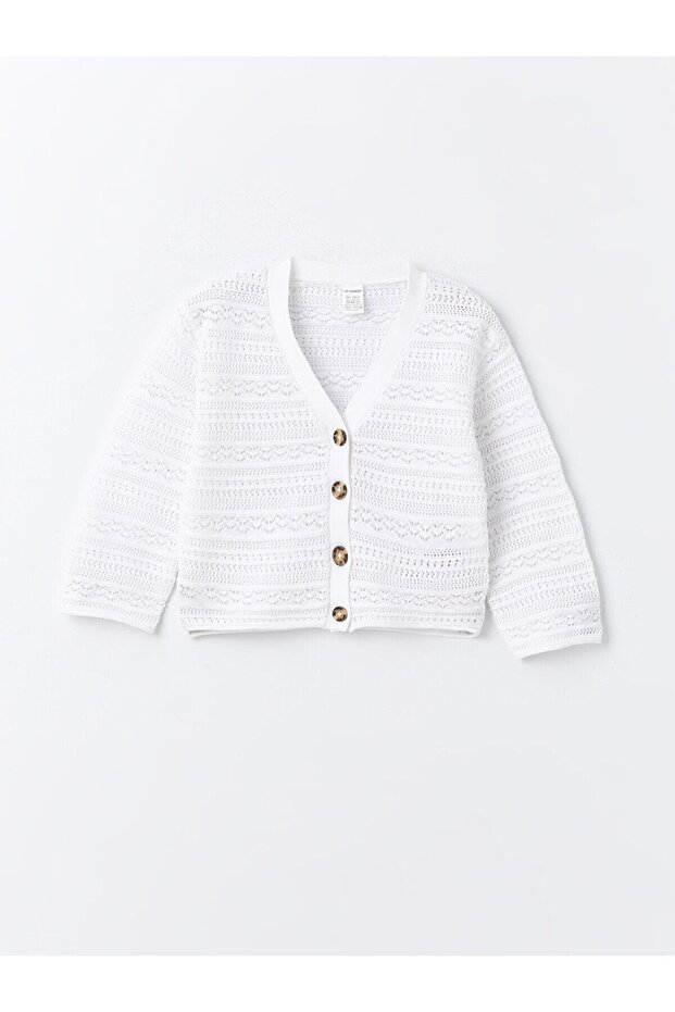 LCW baby V Yaka Kız Bebek Triko Hırka - 1