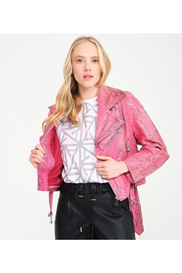 Pembe Deri Ceket - 3