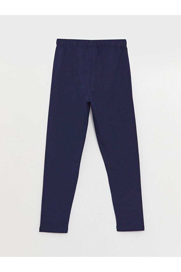 Beli Lastikli Basic Kız Çocuk Uzun Tayt - 2