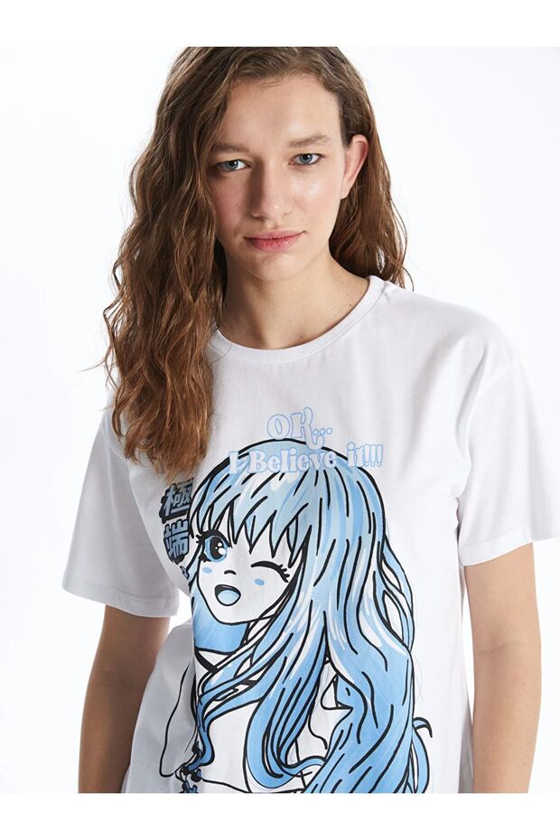 XSIDE Crew Neck Printed Short Sleeve Women's T-Shirt