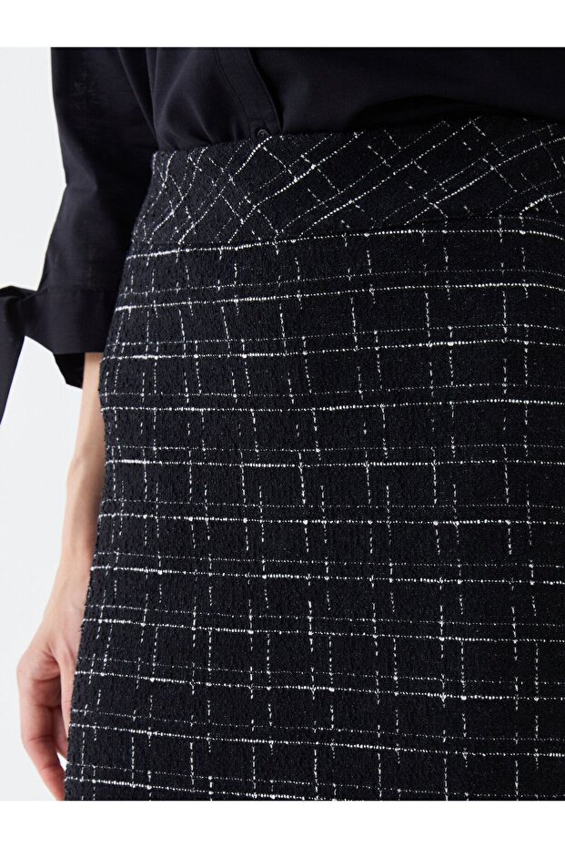 LCW Grace Dar Fit Desenli Kadın Etek - 5