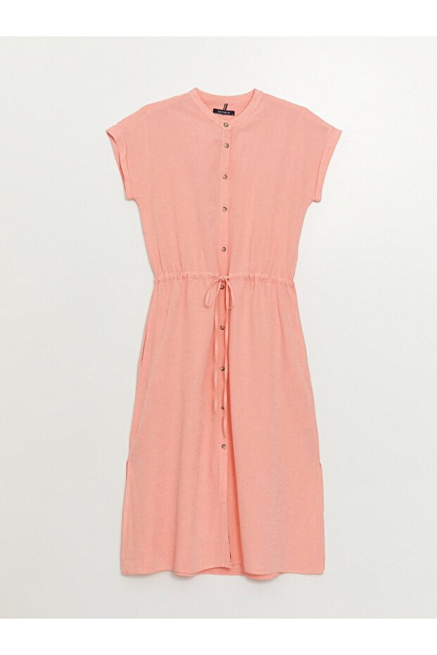 Southblue Crew Neck Plain Short Sleeve Poplin Women's Dress (S3)