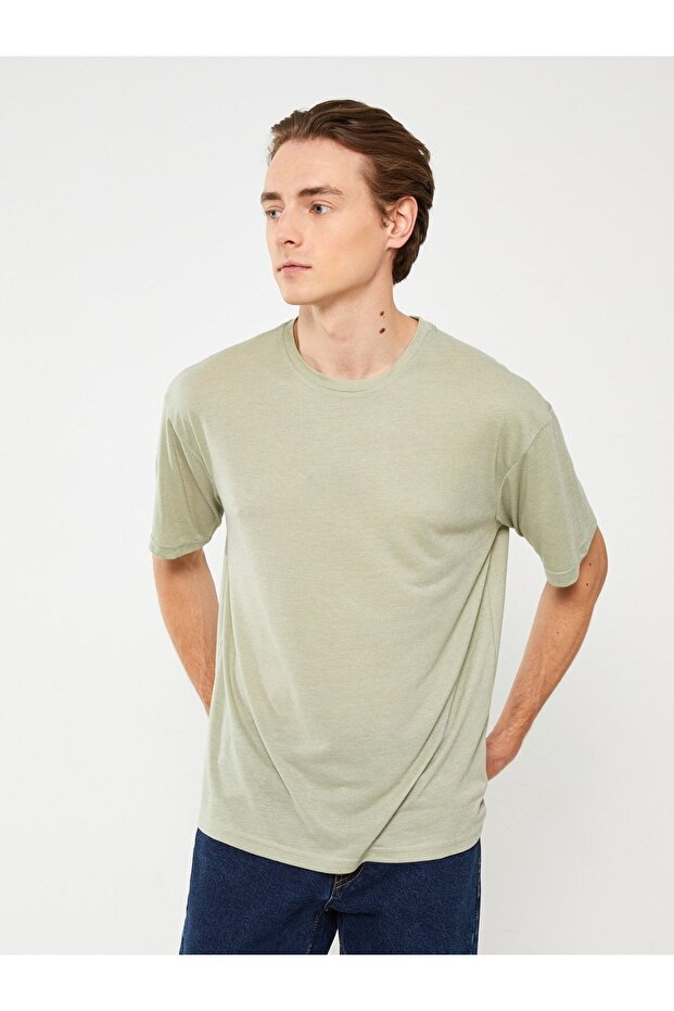 Lcw Casual Crew Neck Short Sleeve Combed Cotton Men's T-Shirt (S3)