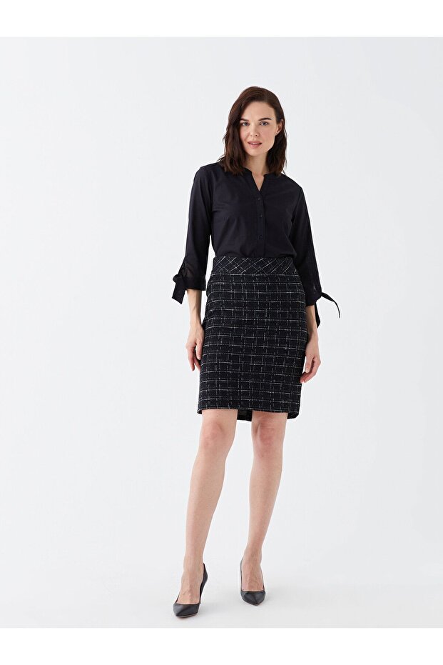 LCW Grace Dar Fit Desenli Kadın Etek - 1