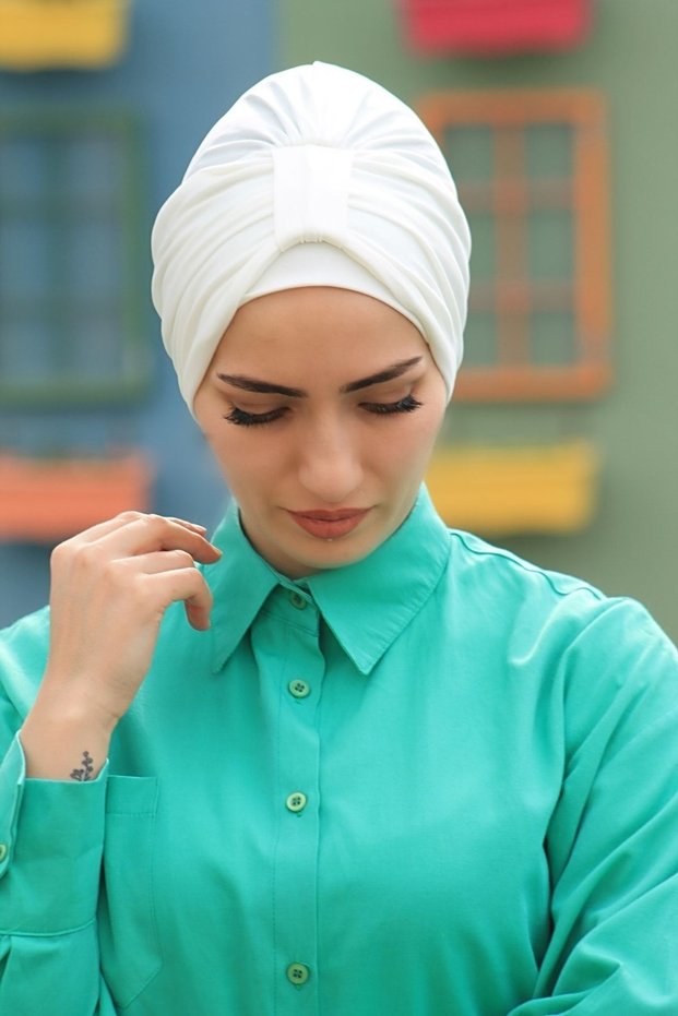 Köprü Bone Sandy Fabric Hijab Is Suitable for Pool and Sea