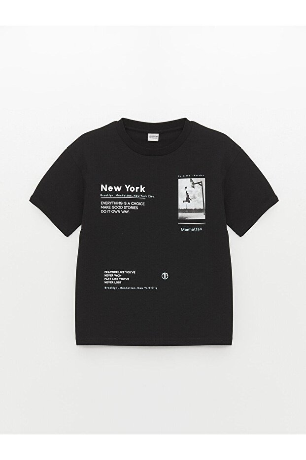LCW Kids Relaxed Fit Crew Neck T-Shirt for Boys